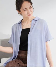 SHOO・LA・RUE / シューラルー シャツ・ブラウス | 【ひんやり/UV】ほんのりシアーで上品な バックギャザーブラウス
