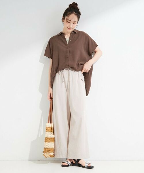 SHOO・LA・RUE / シューラルー シャツ・ブラウス | 【ひんやり/UV】ほんのりシアーで上品な バックギャザーブラウス | 詳細11