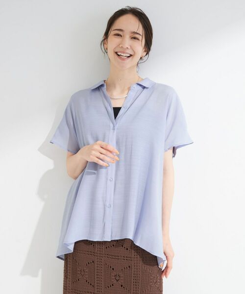 SHOO・LA・RUE / シューラルー シャツ・ブラウス | 【ひんやり/UV】ほんのりシアーで上品な バックギャザーブラウス | 詳細13