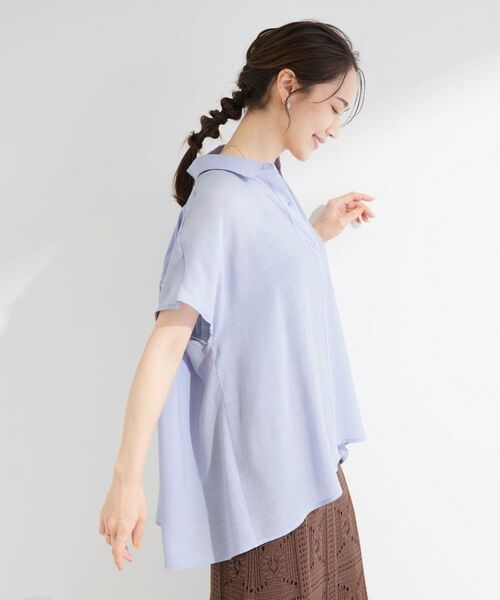 SHOO・LA・RUE / シューラルー シャツ・ブラウス | 【ひんやり/UV】ほんのりシアーで上品な バックギャザーブラウス | 詳細14