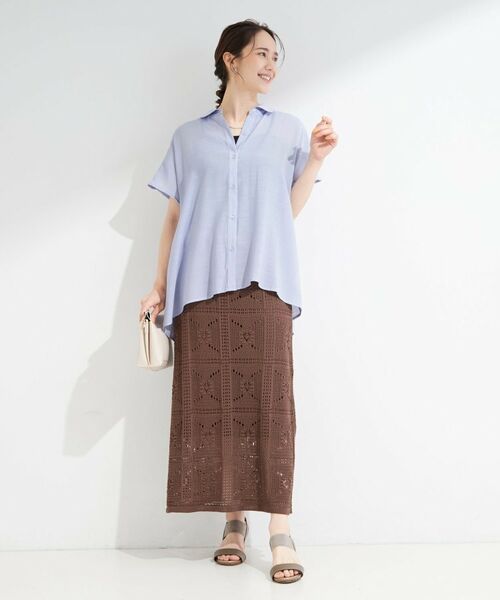 SHOO・LA・RUE / シューラルー シャツ・ブラウス | 【ひんやり/UV】ほんのりシアーで上品な バックギャザーブラウス | 詳細15