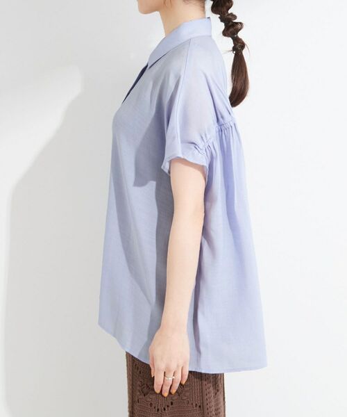 SHOO・LA・RUE / シューラルー シャツ・ブラウス | 【ひんやり/UV】ほんのりシアーで上品な バックギャザーブラウス | 詳細18