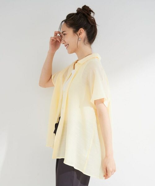 SHOO・LA・RUE / シューラルー シャツ・ブラウス | 【ひんやり/UV】ほんのりシアーで上品な バックギャザーブラウス | 詳細6