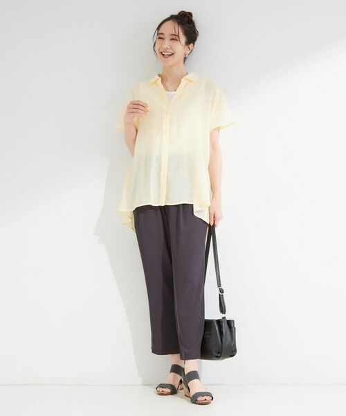 SHOO・LA・RUE / シューラルー シャツ・ブラウス | 【ひんやり/UV】ほんのりシアーで上品な バックギャザーブラウス | 詳細7