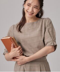 SHOO・LA・RUE / シューラルー シャツ・ブラウス | 【セットアップ可／イージーケア】モールチェック タックスリーブブラウス