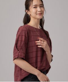 SHOO・LA・RUE / シューラルー シャツ・ブラウス | 【セットアップ可／イージーケア】モールチェック タックスリーブブラウス