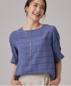 SHOO・LA・RUE / シューラルー シャツ・ブラウス | 【セットアップ可／イージーケア】モールチェック タックスリーブブラウス