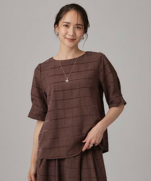 SHOO・LA・RUE / シューラルー シャツ・ブラウス | 【セットアップ可/イージーケア】モールチェック タックスリーブブラウス | 詳細8