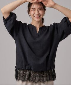 SHOO・LA・RUE / シューラルー シャツ・ブラウス | レースレイヤード風 タックスキッパーブラウス