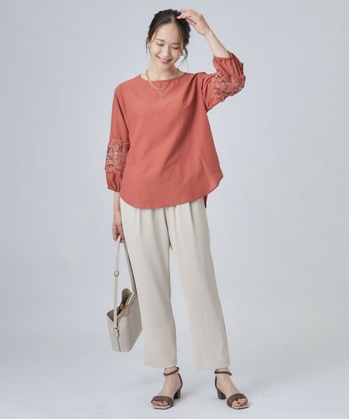 SHOO・LA・RUE / シューラルー シャツ・ブラウス | 【洗濯後しわになりにくい】モチーフレース切り替え袖デザインブラウス | 詳細11