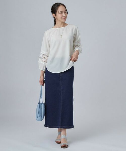 SHOO・LA・RUE / シューラルー シャツ・ブラウス | 【洗濯後しわになりにくい】モチーフレース切り替え袖デザインブラウス | 詳細3