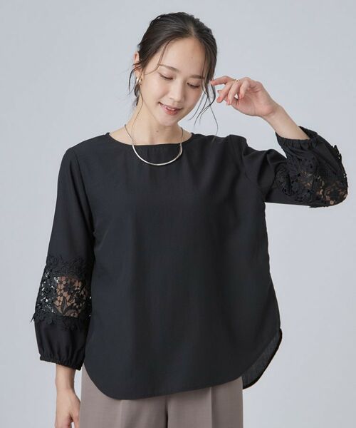SHOO・LA・RUE / シューラルー シャツ・ブラウス | 【洗濯後しわになりにくい】モチーフレース切り替え袖デザインブラウス | 詳細5