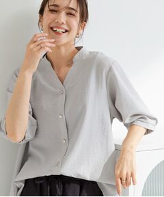 SHOO・LA・RUE / シューラルー シャツ・ブラウス | 5分袖金ボタンスキッパーブラウス