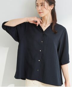 SHOO・LA・RUE / シューラルー シャツ・ブラウス | 5分袖金ボタンスキッパーブラウス