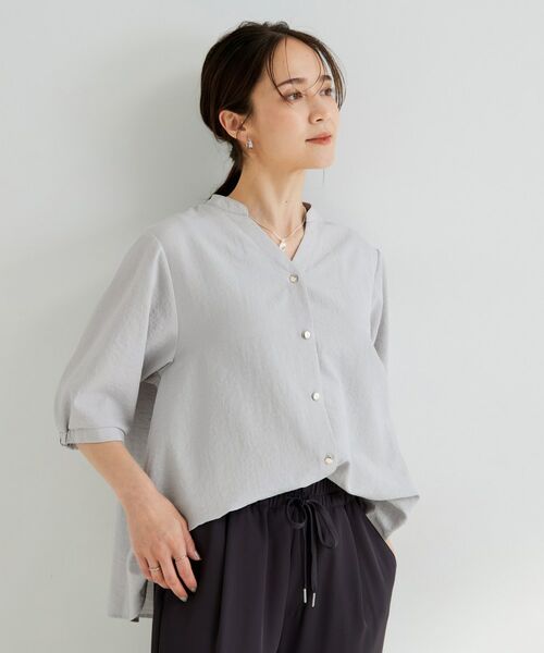 SHOO・LA・RUE / シューラルー シャツ・ブラウス | 5分袖金ボタンスキッパーブラウス | 詳細1