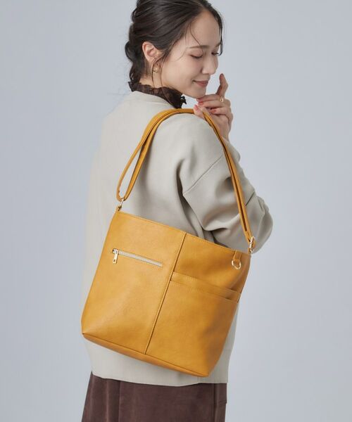 SHOO・LA・RUE / シューラルー ショルダーバッグ | 8ポケット切り替えショルダーバッグ（イエロー(032)）