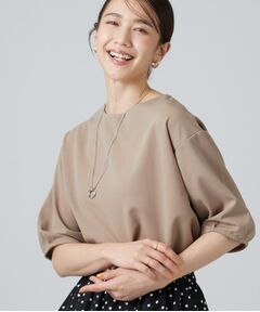 SHOO・LA・RUE / シューラルー カットソー | 【2点セット／洗濯機可／S-LL】インせず着られる ネックレス付き5分袖トップス