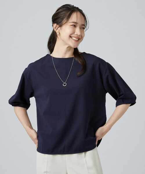 SHOO・LA・RUE / シューラルー カットソー | 【2点セット/洗濯機可/S-LL】インせず着られる ネックレス付き5分袖トップス | 詳細13
