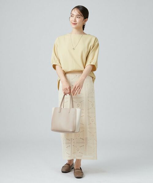 SHOO・LA・RUE / シューラルー カットソー | 【2点セット/洗濯機可/S-LL】インせず着られる ネックレス付き5分袖トップス | 詳細7