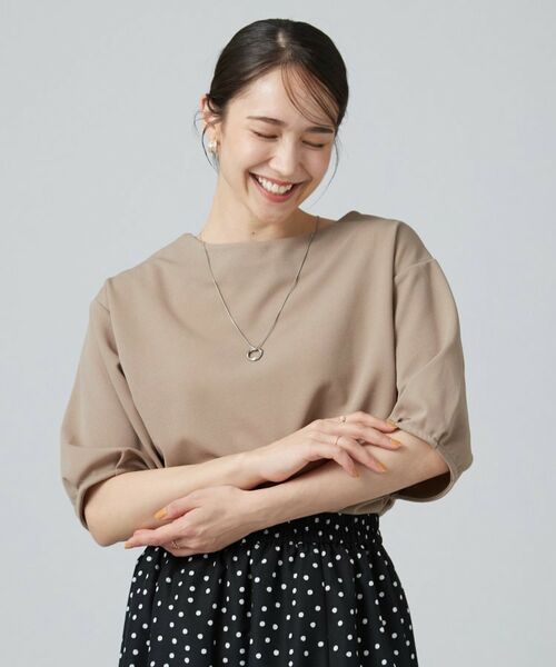 SHOO・LA・RUE / シューラルー カットソー | 【2点セット/洗濯機可/S-LL】インせず着られる ネックレス付き5分袖トップス | 詳細9