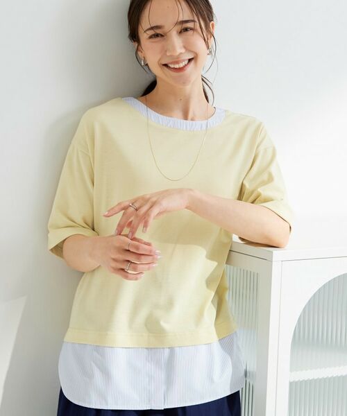 SHOO・LA・RUE / シューラルー カットソー | シャツドッキングカットソー(イエロー(320))