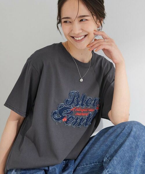 SHOO・LA・RUE / シューラルー Tシャツ | 【ひんやり/S-LL】選べる4柄 デイリー使いにぴったりなアソートTシャツ(チャコールグレー(314))