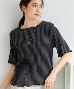 SHOO・LA・RUE / シューラルー カットソー | カット楊柳ギンガムメローT