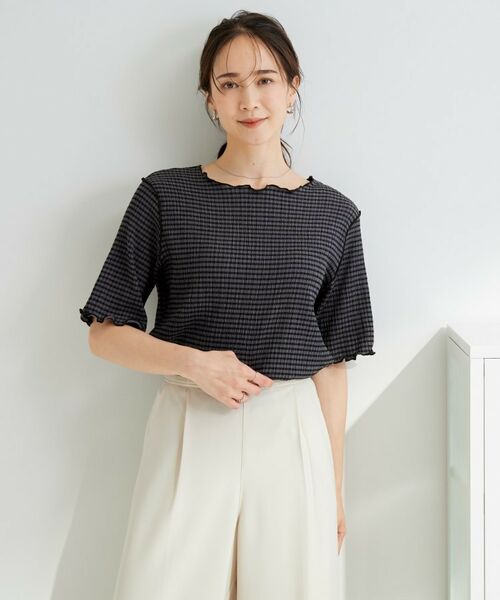 SHOO・LA・RUE / シューラルー カットソー | カット楊柳ギンガムメローT | 詳細10