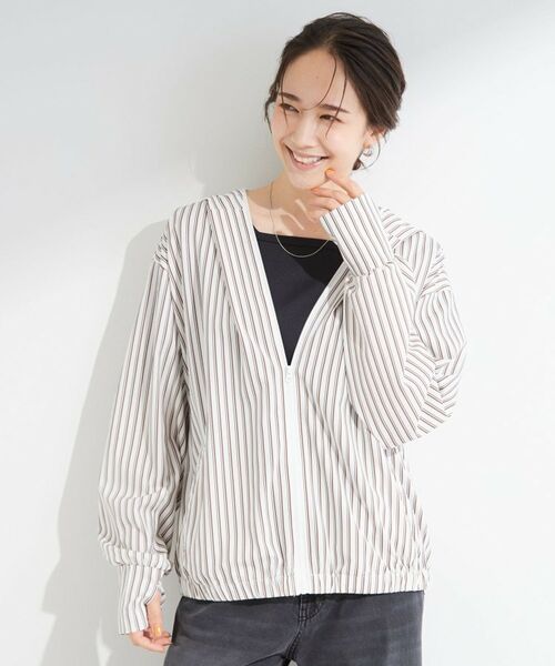 SHOO・LA・RUE / シューラルー パーカー | 【ひんやり/洗濯後しわになりにくい/S-LL】お顔も手の甲もしっかりカバー 日よけ・指穴付きUVパーカ | 詳細1