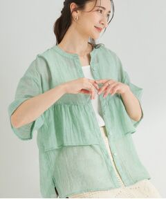 SHOO・LA・RUE / シューラルー シャツ・ブラウス | フロントフリル シアーワッシャーブラウス