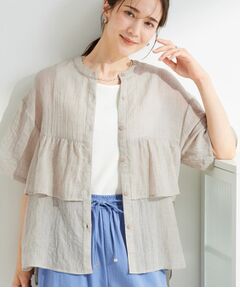 SHOO・LA・RUE / シューラルー シャツ・ブラウス | フロントフリル シアーワッシャーブラウス