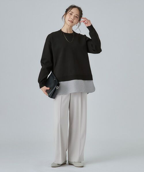 SHOO・LA・RUE / シューラルー ニット・セーター | 【S-LL】着るだけできまる シャツレイヤード風 スポンディシュニット | 詳細10
