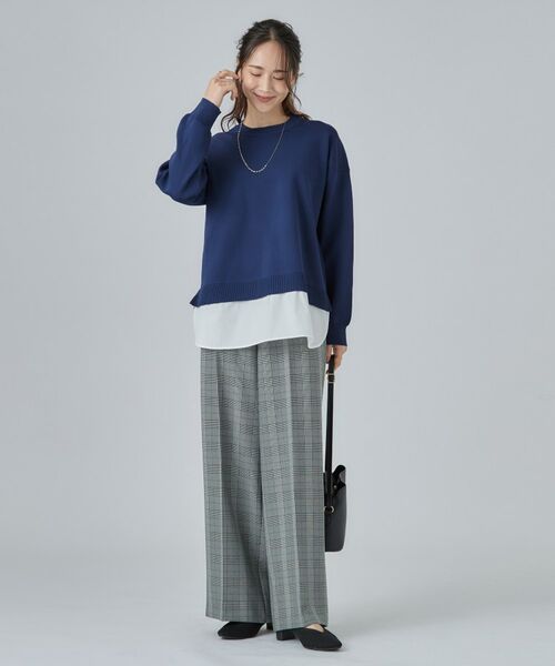 SHOO・LA・RUE / シューラルー ニット・セーター | 【S-LL】着るだけできまる シャツレイヤード風 スポンディシュニット | 詳細22