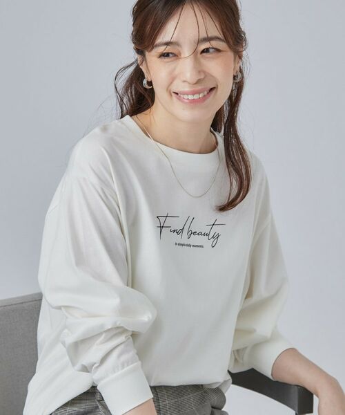 SHOO・LA・RUE / シューラルー Tシャツ | 【S-LL】デイリー使いに 選べる6柄プリントロンT（ホワイト(001)）