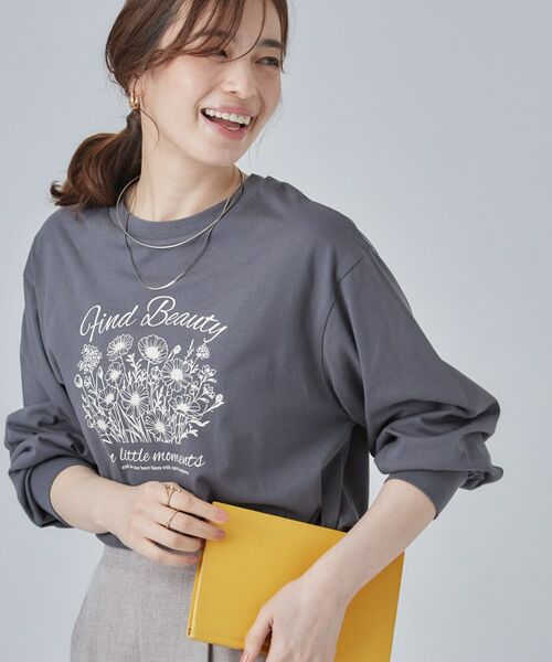 SHOO・LA・RUE / シューラルー Tシャツ | 【S-LL】デイリー使いに 選べる6柄プリントロンT（ライトグレー(510)）