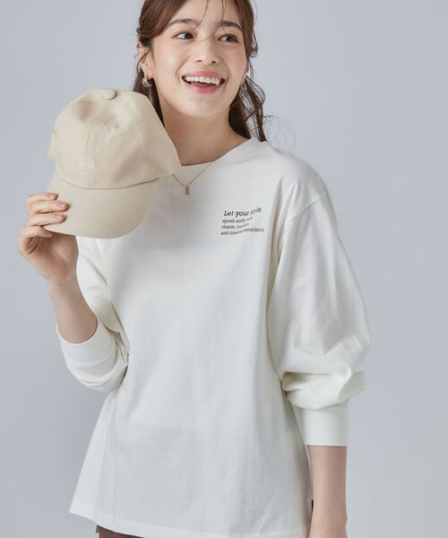 SHOO・LA・RUE / シューラルー Tシャツ | 【S-LL】デイリー使いに 選べる6柄プリントロンT（ホワイト(701)）