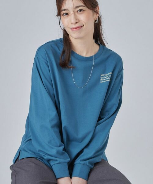 SHOO・LA・RUE / シューラルー Tシャツ | 【S-LL】デイリー使いに 選べる6柄プリントロンT（ブルーグリーン(797)）
