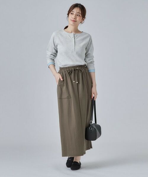 SHOO・LA・RUE / シューラルー カットソー | 【洗濯機可/S-LL】縦ラインですっきり お袖配色リブトップス | 詳細7