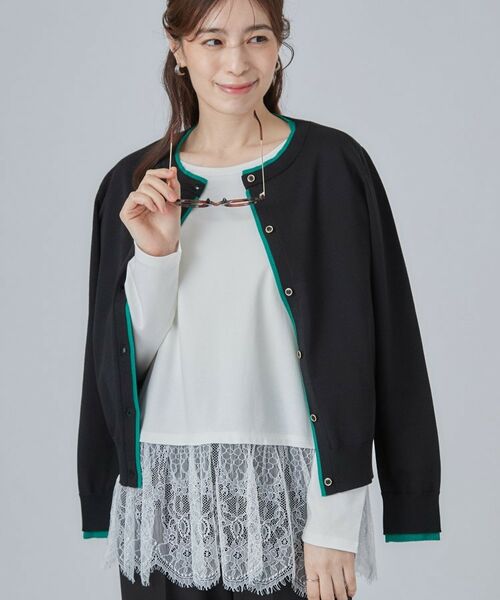 SHOO・LA・RUE / シューラルー カットソー | 【洗濯機可/S-LL】着こなしが広がる レイヤードアソートTシャツ(ホワイト(401))