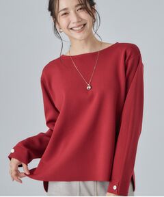 SHOO・LA・RUE / シューラルー ニット・セーター | 【洗濯機可/S-LL】抜け感ある着こなしに 金釦付き スポンディッシュトップス