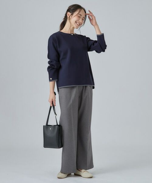 SHOO・LA・RUE / シューラルー ニット・セーター | 【洗濯機可/S-LL】抜け感ある着こなしに 金釦付き スポンディッシュトップス | 詳細11