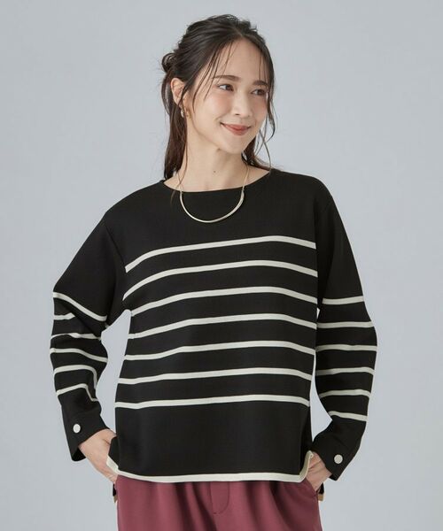 SHOO・LA・RUE / シューラルー ニット・セーター | 【洗濯機可/S-LL】抜け感ある着こなしに 金釦付き スポンディッシュトップス | 詳細19