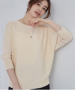 SHOO・LA・RUE / シューラルー ニット・セーター | ガーター切り替え7分袖ドルマンニット