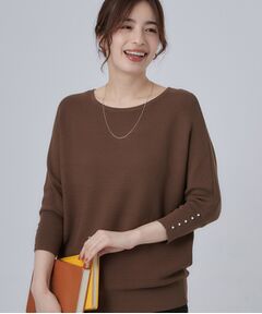 SHOO・LA・RUE / シューラルー ニット・セーター | ガーター切り替え7分袖ドルマンニット
