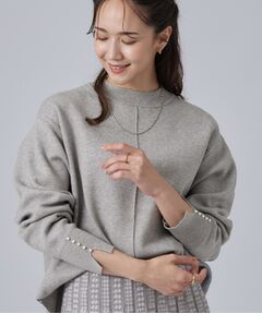 SHOO・LA・RUE / シューラルー ニット・セーター | パール調ボタンもちもち裾ラウンドニット