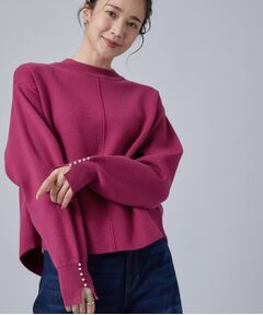 SHOO・LA・RUE / シューラルー ニット・セーター | パール調ボタンもちもち裾ラウンドニット