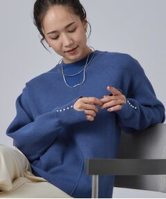 SHOO・LA・RUE / シューラルー ニット・セーター | パール調ボタンもちもち裾ラウンドニット