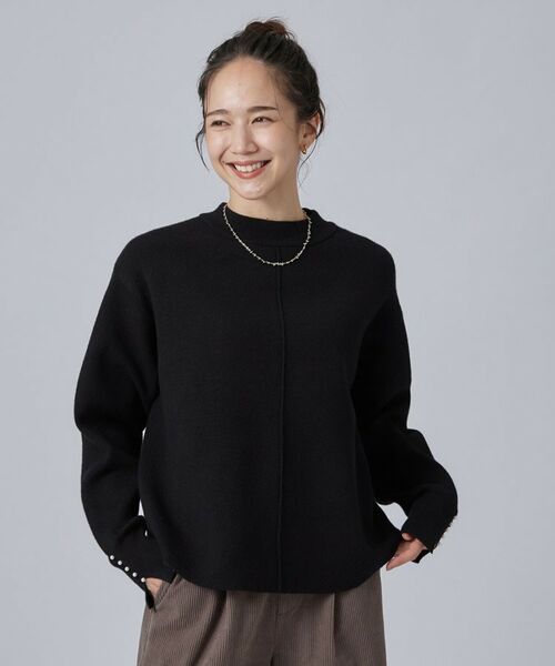 SHOO・LA・RUE / シューラルー ニット・セーター | パール調ボタンもちもち裾ラウンドニット | 詳細15