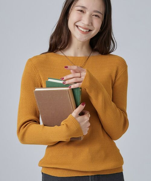 SHOO・LA・RUE / シューラルー ニット・セーター | アンチピリングやわらかRIBクルーネックトップス（マスタード(833)）