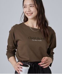 SHOO・LA・RUE / シューラルー カットソー | 【UVカット】大人上品スムース長袖ロゴプリントTシャツ